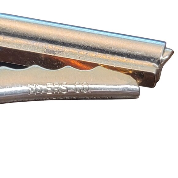 Vtg Signed Myers Co Gold-tone Metal Construction Rivot Tie Clip Wallingford CT - Picture 5 of 5